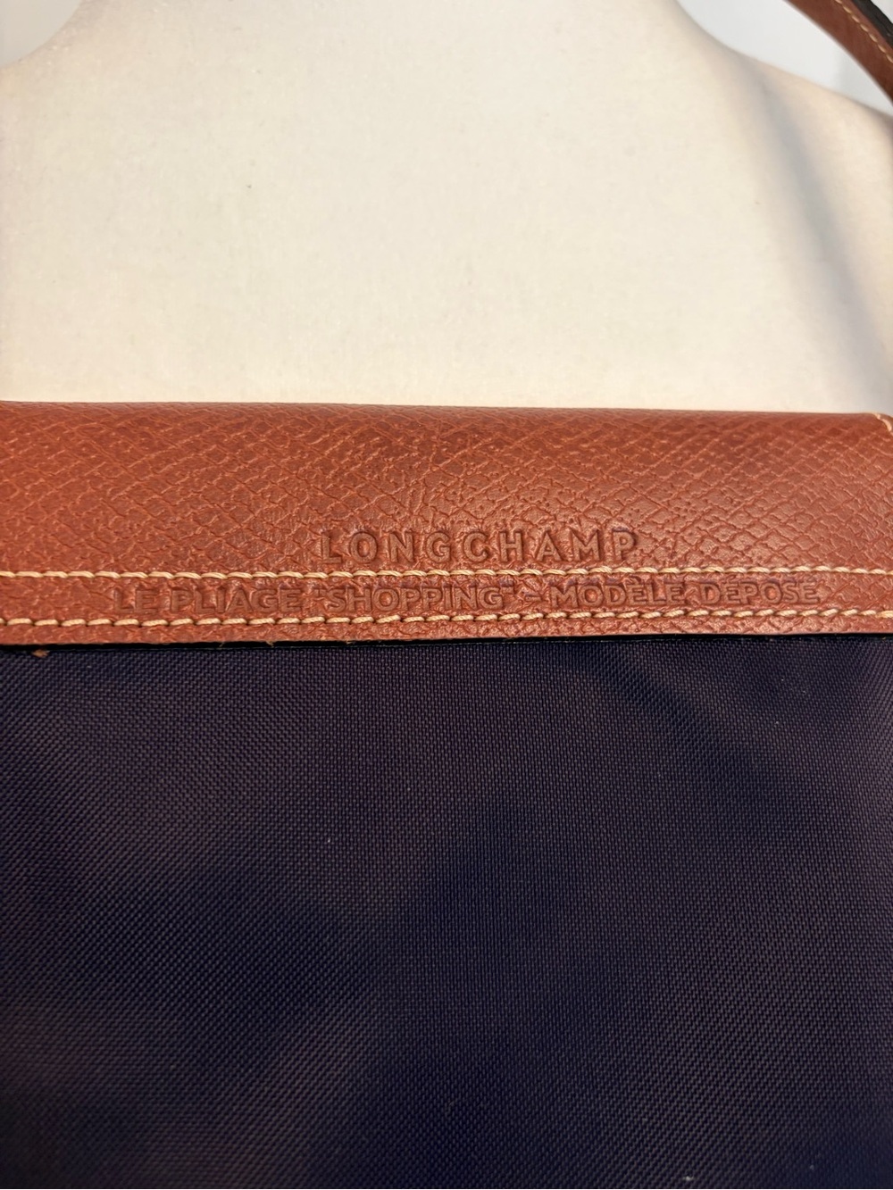 Longchamp Bilberry Nylon Tote with Brown Leather Trim - Picture 5 of 5